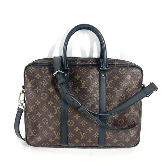 LOUIS VUITTON M52005 MonogramMacassar Porto Document Voyage PDV PM 2WAY HandBag - Picture 1 of 16